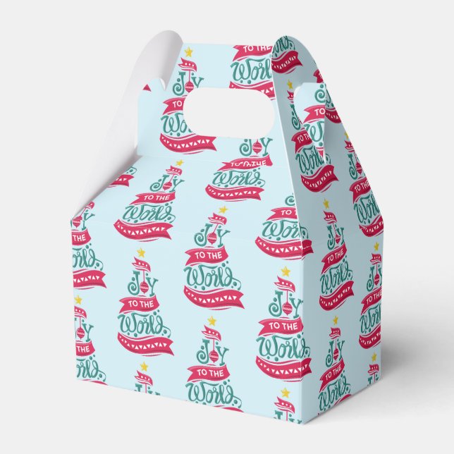 Die Freude an der Weihnachtstypografie-Muster Geschenkschachtel (Vorderseite)