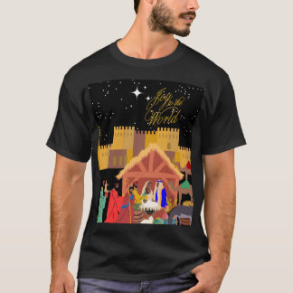 Die Freude an der Welt des Friedens der Krippe der T-Shirt
