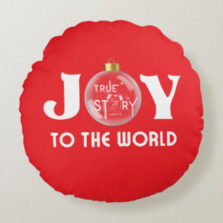 Die Freude an der Welt mit dem White Text aus dem Rundes Kissen