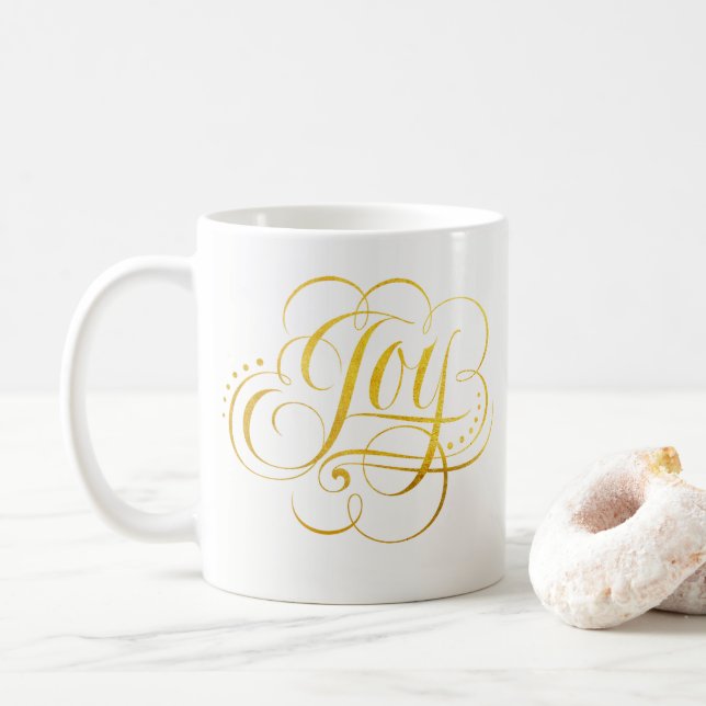 Die Freude an der Welt - Weihnachtsbriefe aus Gold Kaffeetasse (Mit Donut)