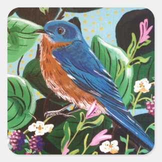 Die Freude an Jam Bluebird Quadratischer Aufkleber