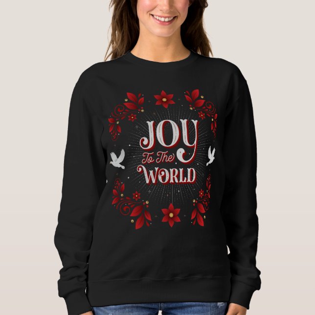 Die Freude der Frauen zum Weltweihnachtsrot Sweatshirt (Vorderseite)