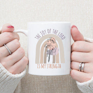 Die Freude der Lord Bible Verse Boho Wassercolor Kaffeetasse