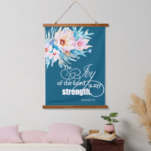 Die Freude des Herrn floral Wandteppich Mit Holzrahmen