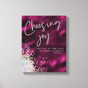 Die Freude des Herrn ist deine Stärke KJV Verse Leinwanddruck