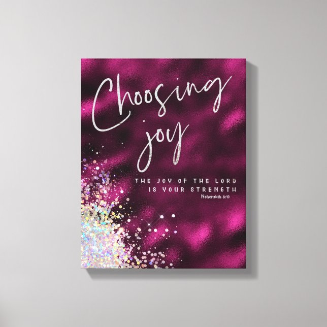 Die Freude des Herrn ist deine Stärke KJV Verse Leinwanddruck (Vorderseite)