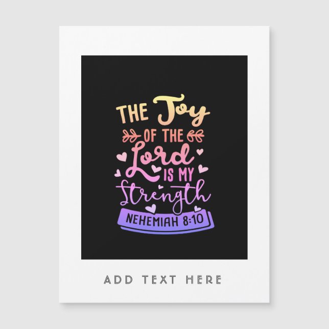 Die Freude des Herrn ist meine Stärke Personalisie Magnetkarte (Vorderseite)