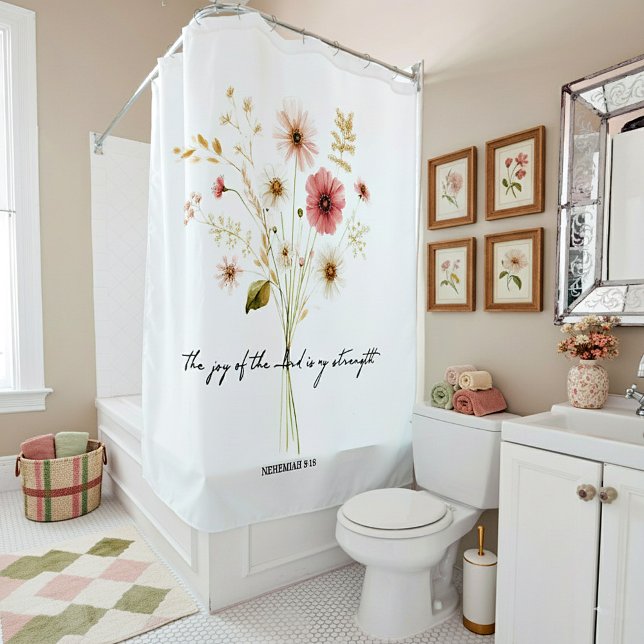 Die Freude des Herrn minimalistischen Blumen Duschvorhang (Von Creator hochgeladen)