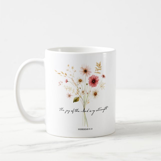 Die Freude des Herrn minimalistischen Blumen Kaffeetasse (Links)