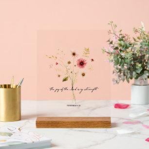 Die Freude des Herrn minimalistisches Floral Acrylschild