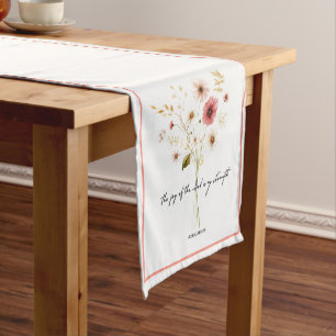 Die Freude des Herrn minimalistisches Floral Kurzer Tischläufer