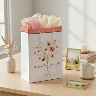 Die Freude des Herrn minimalistisches Floral Mittlere Geschenktüte