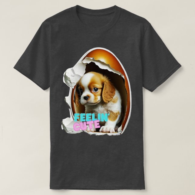 Die Freude des Hundes im Ei T-Shirt (Design vorne)