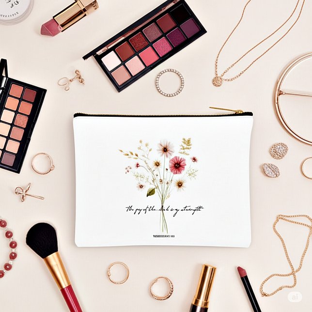 Die Freude des Lords minimalistisch blumigen Monog Zubehörtasche (Von Creator hochgeladen)