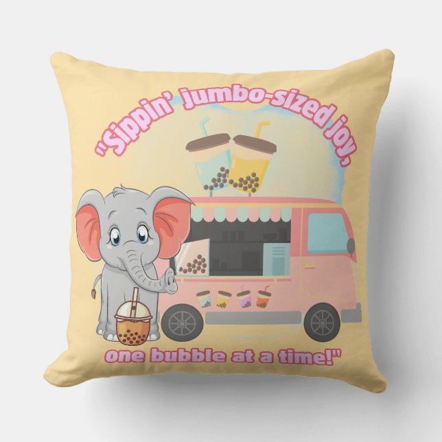 Die Freude im Jumbo, eine Blase zur Zeit Kissen (Vorderseite)