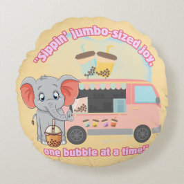 Die Freude im Jumbo, eine Blase zur Zeit Rundes Kissen