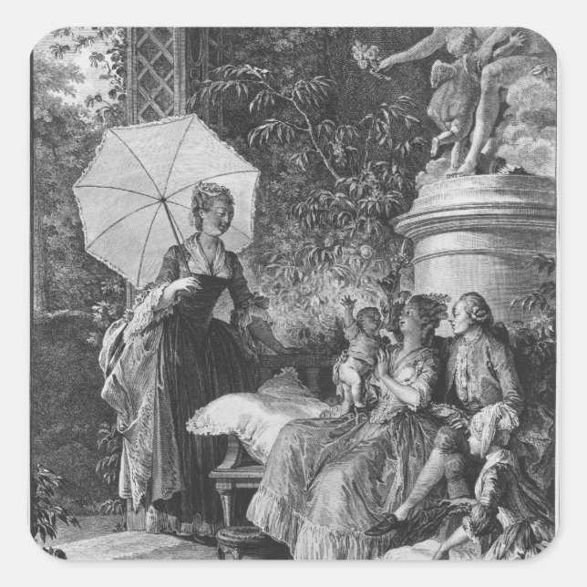 Die Freuden der Mutterschaft Quadratischer Aufkleber (Vorderseite)