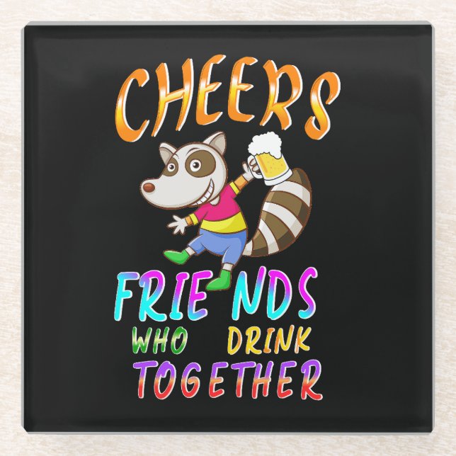 Die Freunde, die zusammen trinken Glasuntersetzer (Vorderseite)