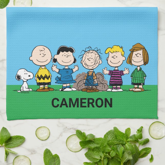 Die Freunde von Erdnüssen in einer Reihe Geschirrtuch (Gefaltet)