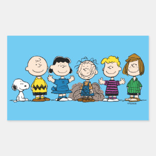 Die Freunde von Erdnüssen in einer Reihe Rechteckiger Aufkleber