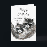 Die Freundin-Geburtstags-Waschbär-Tiere der Welt Karte<br><div class="desc">Bester die Freundin-Geburtstagniedliche Watercolorraccoon-Tiere der Welt</div>
