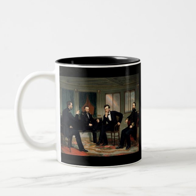 Die Friedensstifter mit Abraham Lincoln Zweifarbige Tasse (Links)