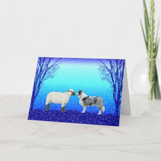 "Die FriedensTree~Border Collie-Weihnachtskarte Feiertagskarte