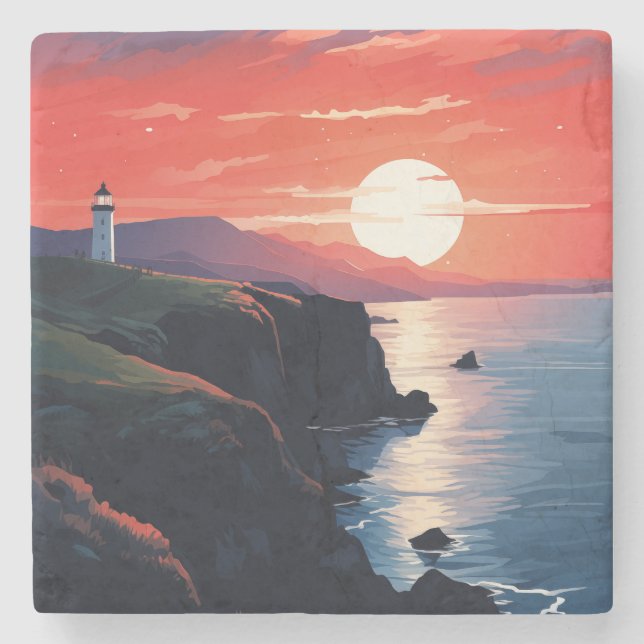 Die Friedliche Landschaft der Natur #6 Steinuntersetzer (Vorderseite)