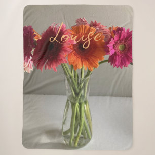 Die fröhliche Gerbera Blume + Individuelle Name Sherpadecke