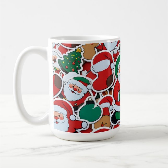 Die fröhliche Tasse des Weihnachtsmannes - Ideal f (Links)
