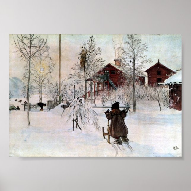 Die Front und das Wasch House im Schnee Poster (Vorne)