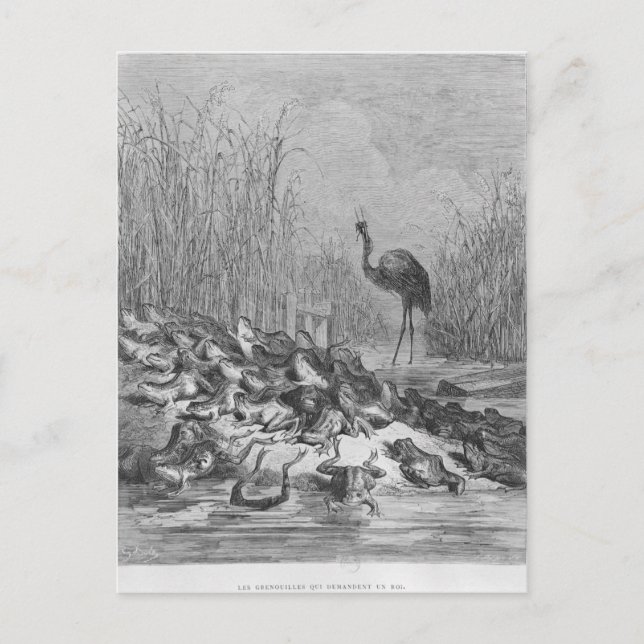 Die Frösche, die für einen König gefragt haben, Postkarte (Vorderseite)