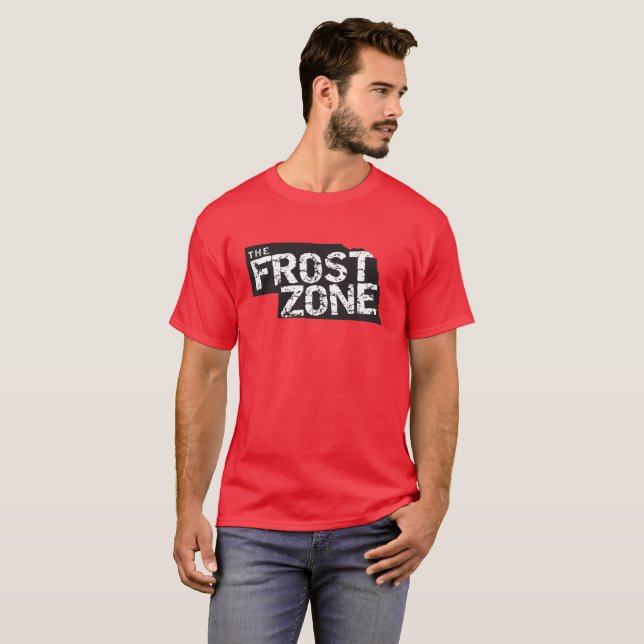 Die Frost-Zone. Nebraska-Fußball (rotes Shirt) T-Shirt (Vorne ganz)
