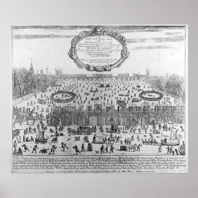 Die Frostmesse im Winter der Themse Poster (Vorne)