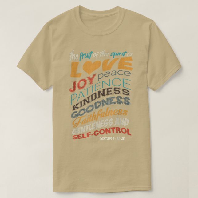 Die Frucht des Geistes Christliche Bibelschrift  T-Shirt (Design vorne)