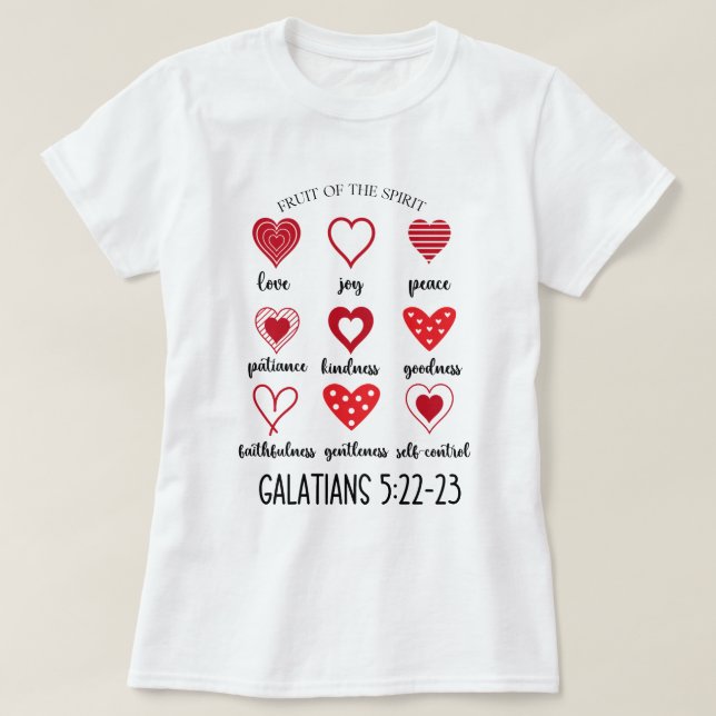 Die Frucht des Geistes, der Liebe, der Freude, des T-Shirt (Design vorne)
