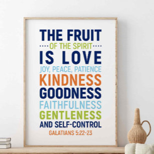 Die Frucht des Geistes ist Liebe, Galaten 5:22-23 Poster