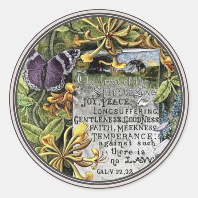 Die Frucht des Geistes Runder Aufkleber (Vorderseite)