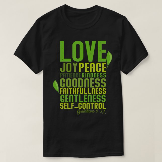 Die Frucht des Geistes spendet Christliche Bibel V T-Shirt (Design vorne)