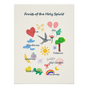 Die Frucht des Spirit Poster Christliche Mauer Kun
