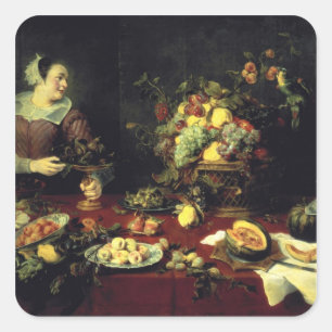 Die Fruchtschale Quadratischer Aufkleber
