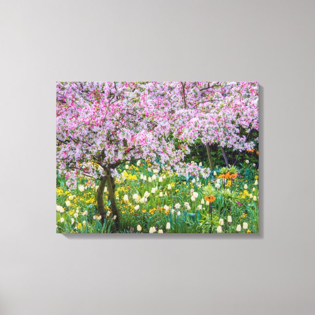 Die Frühlingszeit im Garten von Claude Monet Leinwanddruck (Vorderseite)