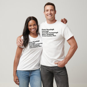 Die fünf Bühnen eines Pentathlons   Shooting Fenci T-Shirt