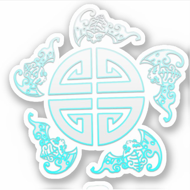 Die fünf chinesischen viel Glück-Segnungen: Glück, Aufkleber (Vorderseite)