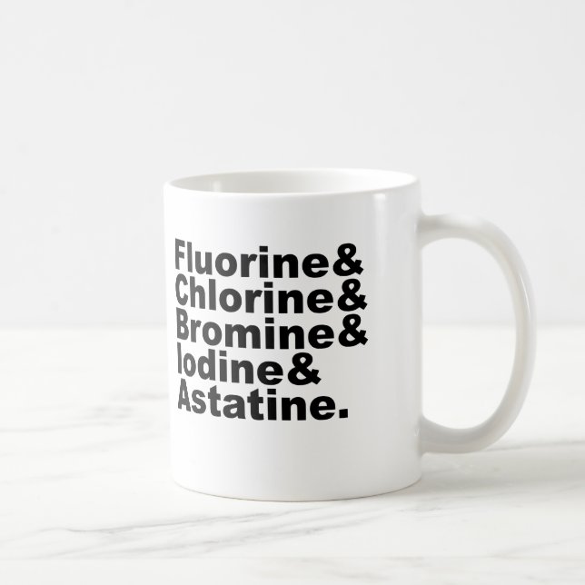 Die fünf Halogene der Chemie | Chlorbromin Kaffeetasse (Rechts)