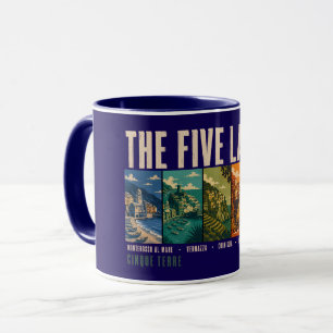 Die Fünf Länder Cinque Terre Italien Illustration Tasse
