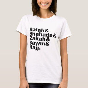 Die fünf Säulen des Islam   Muslimisches Gebet Gla T-Shirt
