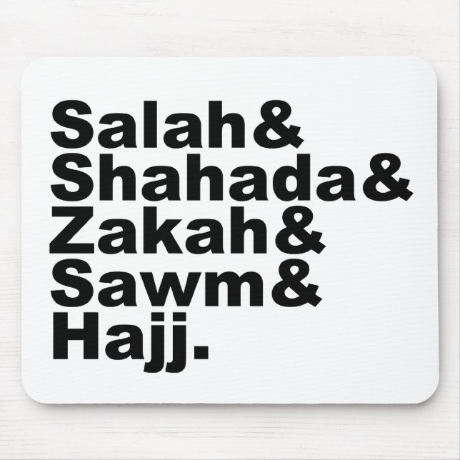 Die fünf Säulen des moslemischen Gebets-Glaubens Mousepad (Vorne)
