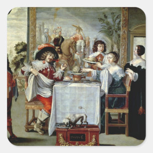 Die fünf Sinne - Geschmack Quadratischer Aufkleber