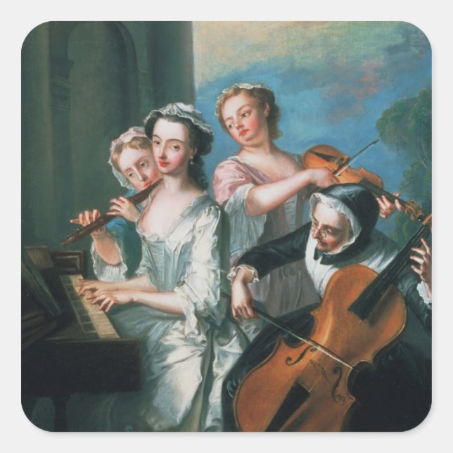 Die fünf Sinne Quadratischer Aufkleber (Vorderseite)